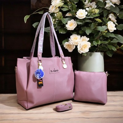 EL SAKO Pink Hand-held Bag classy women handbag set of 2