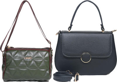 Despacito Green, Black Sling Bag Designer sling bag(Pack of 2)