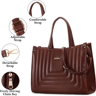 Alfira Brown Tote stylish Tote bag (Laptop bag)for girls