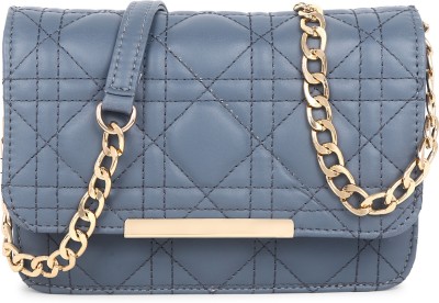 black spade Blue Sling Bag Women Solid Quilted Casual / Party Wear Crossbody Satchel