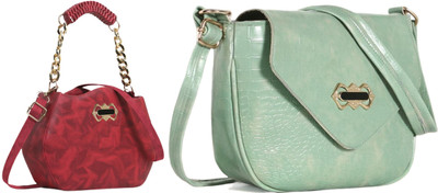 Zaxcer Maroon, Green Sling Bag Beautiful Sling Bags for women and girls(Pack of 2)