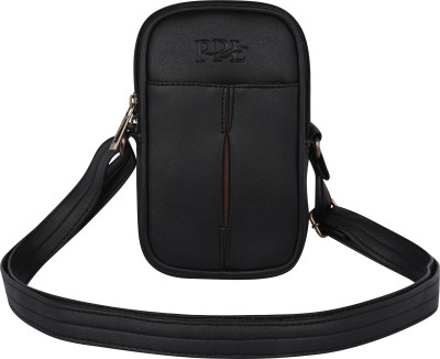 Pramadda Pure Luxury Black Sling Bag Leather side Bag For Men Travel sling Crossbody Shoulder Bag