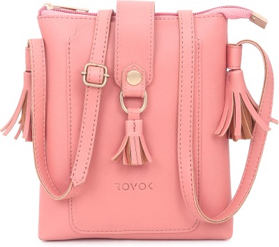 Rovok Pink Sling Bag TUSSELD MOBILE POUCH SLING BAG FOR GIRLS/WOMEN