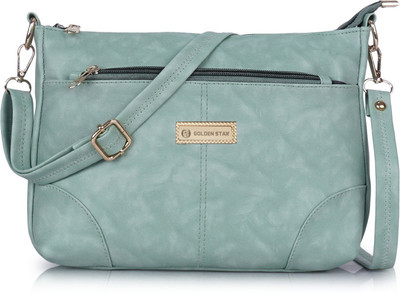 Golden Star Women Green Hand-held Bag