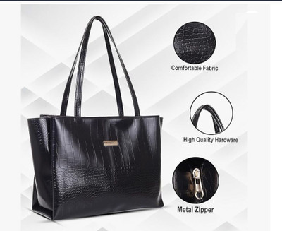 BEGGONIYAA Black Shoulder Bag Luxurious Top Handle Ladies Purse Handbag