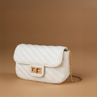 LINO PERROS White Sling Bag Women's White Mini Quilted Sling