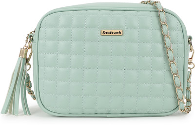 Fastrack Green Sling Bag Quilted