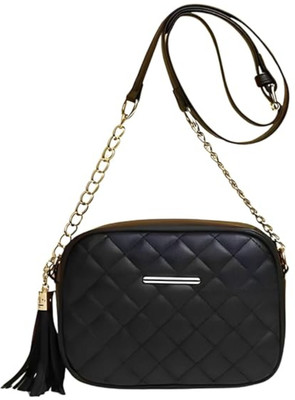 Shreeja Black Sling Bag Women's PU Handbag – Stylish Shoulder Bag for Office, College & Travel