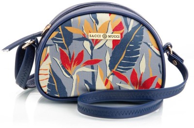 Sacci Mucci Blue Sling Bag Printed Handcrafted Crossbody Rainbow Sling Bag, Sling Bag-Exotic Jungle