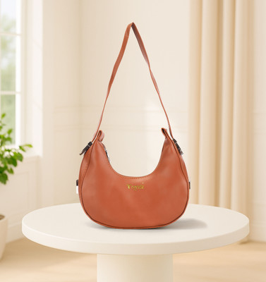 Trendz Firenze Brown Hobo Crescent-Hobo Shoulder Bag for Women & Girls