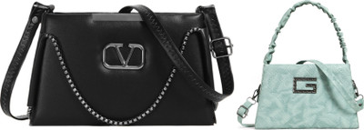 Zaxcer Black, Green Sling Bag Beautiful Sling Bags for women and girls(Pack of 2)