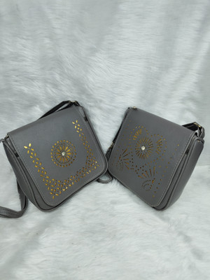 SIZI CREATION Silver Shoulder Bag SZ0076(Pack of 2)