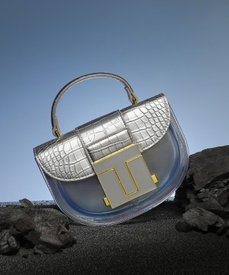 Haute Sauce Silver Hand-held Bag Women's Frosted Block Hand Bag - Metallic Silver