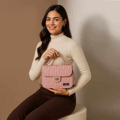 Catchy Pink Sling Bag Pink Classic Quilted Sling Bag