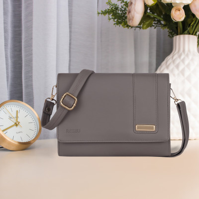 Reshu Grey Sling Bag women's sling bag with shoulder strap and 8 pocket