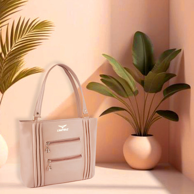 EMPIRE Beige Tote Girl’s women's vegan leather ocean side handbags shoulder hobo bag ladies purse