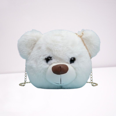 MAHAMMAD ENTERPRISE White Sling Bag Whimsical White Teddy Bear Statement Bag | Cute Faux Fur Crossbody Purse