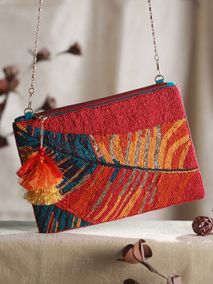 Priyaasi Multicolor Sling Bag Leafing Love Beaded Multicolor Sling Bag