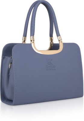 KHAZEB Blue Hand-held Bag Women Blue Boxy Hand-held Bag Metal Handal