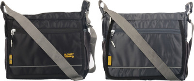 Blowzy Grey, Black Sling Bag Sling Cross Body Travel Office Business Messenger one Side Shoulder Bag(Pack of 2)