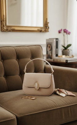 BLVCK THREADZ White Sling Bag Classic Cream PU Leather Women's Sling Bag