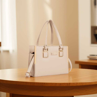 Golden Star Beige Satchel Ladies purse | Stylish Shoulder Bag