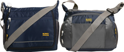 Blowzy Grey, Blue, Blue Sling Bag College crossbody Travel Unisex Office Business Messenger Bag(Pack of 2)