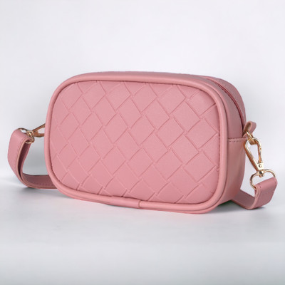 Pramadda Pure Luxury Pink Sling Bag Stylish Mini Leather Sling Bag Purse For Women Mobile Sling For Girls Travel.