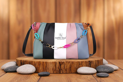 Leather Land Multicolor, Gold Sling Bag RainBow Design