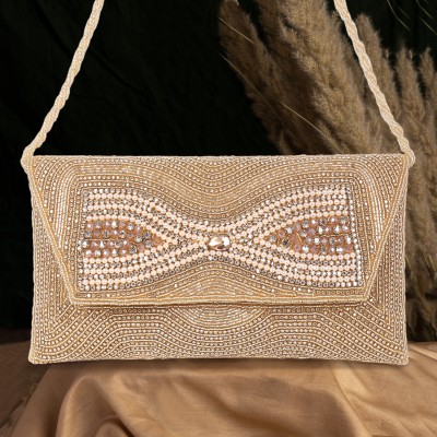 octosole Gold Clutch Wedding/Part Gold Envelop Clutch for Girls and Women