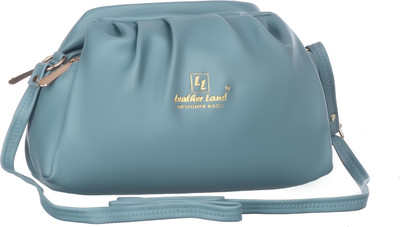 Leather Land Blue, Gold Sling Bag Cherry sling in Pastel Blue