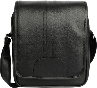 ZipCraze Black Sling Bag Stylish PU Leather Sling Bag for Men | Office, Travel & Daily Use