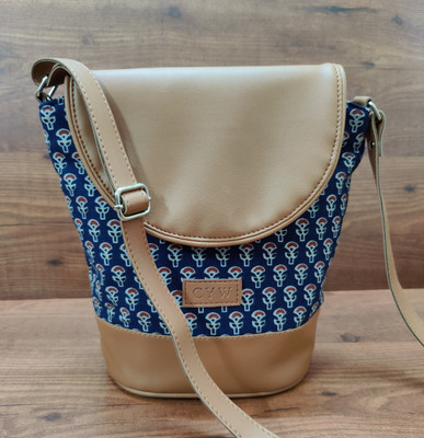Cyw Brown, Blue Sling Bag Zippered Sling