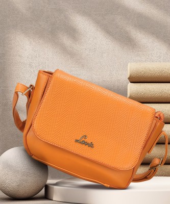 LAVIE Orange Sling Bag Isa Emboss Flap over Sling Bag