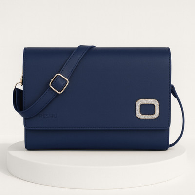 Reshu Blue Sling Bag women,s sling cross-body bag,s with adjustable shoulder straps and 4 pockets