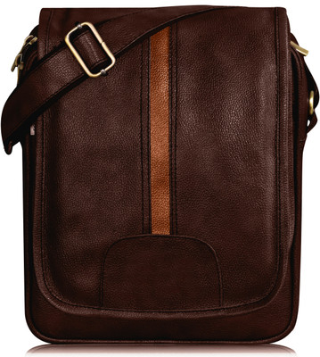 PARTH ENTERPRISE Maroon Sling Bag Brown Casual Faux Leather Cross Body Sling Bag For Men PE-SL05