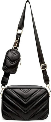 TrendStore Black Sling Bag Women's Girls Cross Body Sling Bag with Pouch