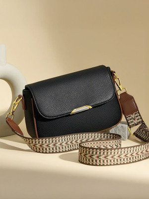 HaveGlam Black Sling Bag Korean Style Strips Bags