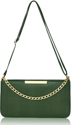 Cherry Luis Green Sling Bag Women's/Girls Stylish Check Green PU Leather/Synthetic Sling bag
