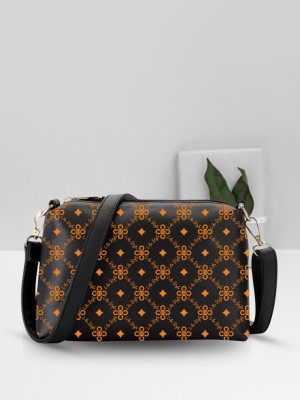 TCRAZY Black Sling Bag Attractive Printed Sling Bag