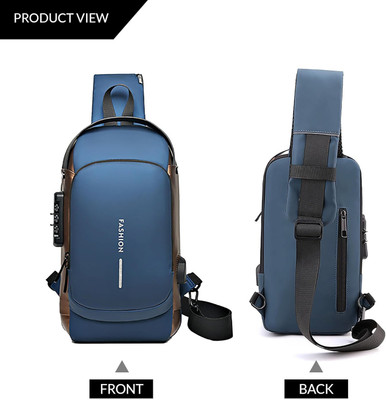 K.B.SALES Blue, Brown Shoulder Bag Sling Business Men Chest Crossbody s with USB Charging Port