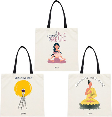 ATVI.FIT White Tote Tote Bag(Pack of 3)