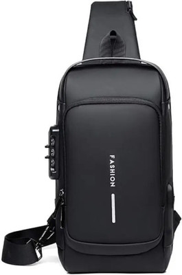OUTLET Black Shoulder Bag Stylish Crossbody Sling Bag with USB Charging Port & Secure Locking System