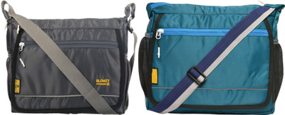 Blowzy Blue, Grey Sling Bag Stylish Sling Cross Body Travel Messenger Bag with MultiPocket Zip Closure(Pack of 2)