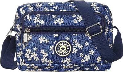 MOMISY Blue, White Sling Bag Mobile Bag for Women And Girls
