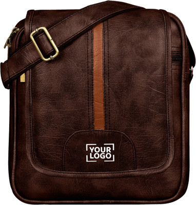 Qosha Men & Women Brown Messenger Bag