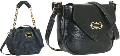 Zaxcer Black, Black Sling Bag Beautiful Sling Bags for women and girls(Pack of 2)