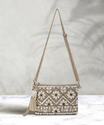 Anekaant Beige Sling Bag Boho
