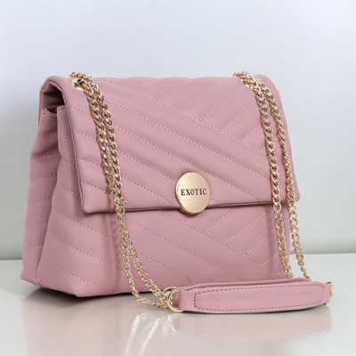 Exotic Pink Sling Bag Quilted stich sling bags