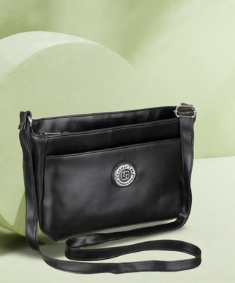 Leather Land Black Sling Bag Romn Sling Design in Dashi Black